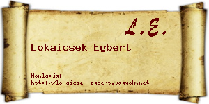 Lokaicsek Egbert névjegykártya